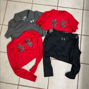 Lot of boys sz Medium Under Armour tops